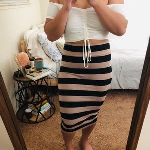 Striped Pencil Skirt